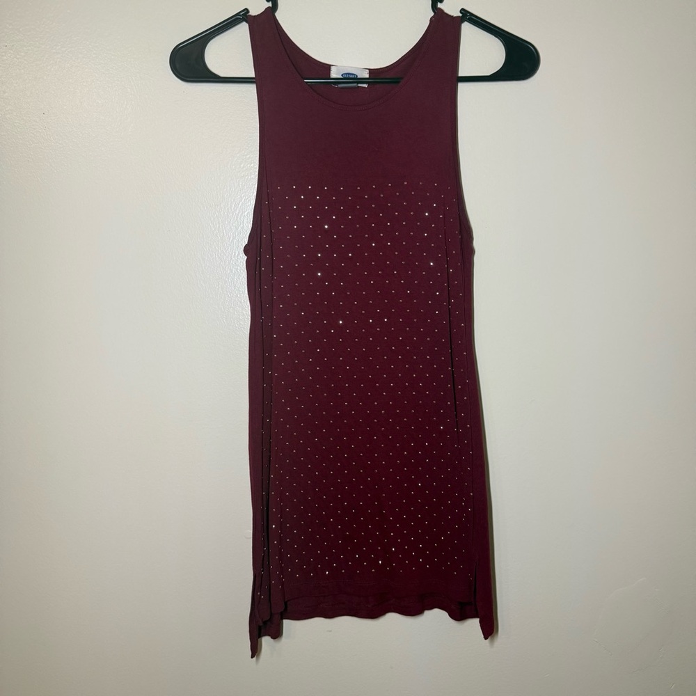 Old Navy Burgundy Tank Top with Gold Studded Detail